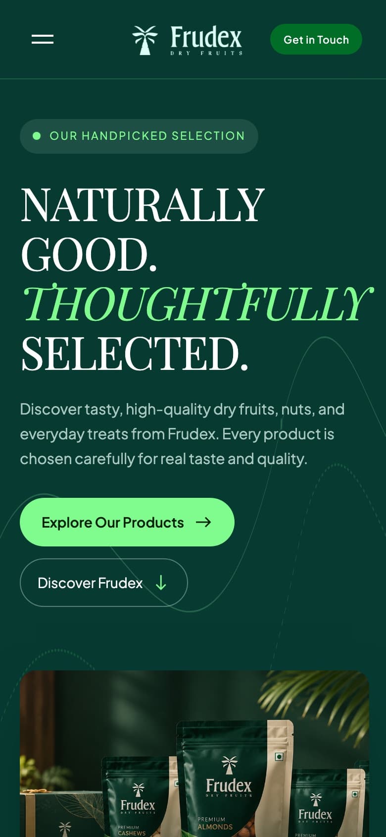 Frudex Dry Fruits on mobile