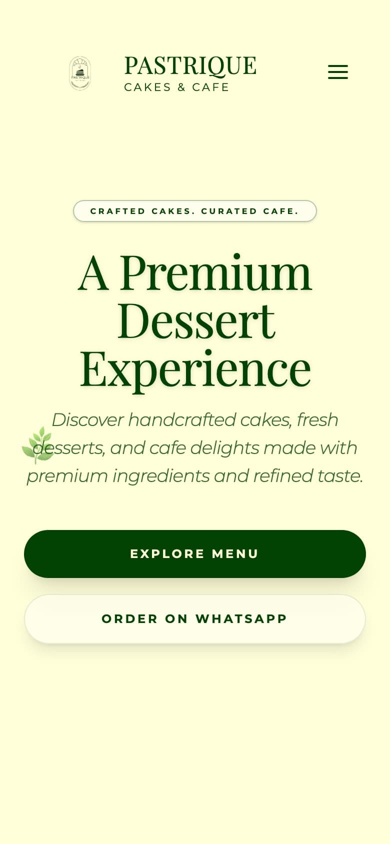 Pastrique Cakes & Cafe on mobile