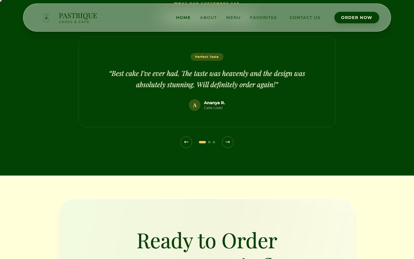 Pastrique Cakes & Cafe — Customer reviews and a clear call to order