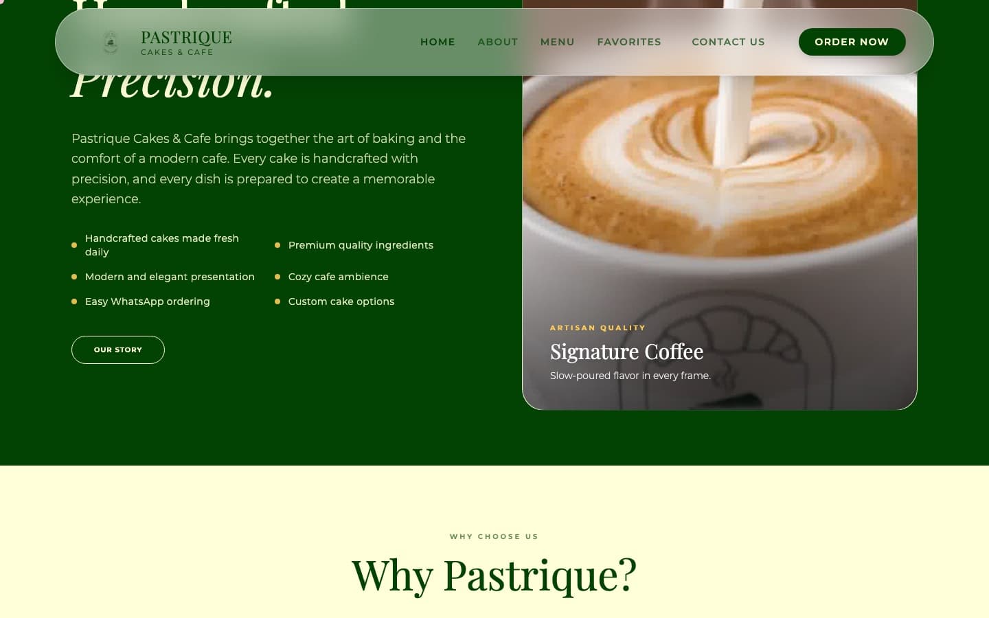 Pastrique Cakes & Cafe — The Pastrique story — “Handcrafted Precision.”