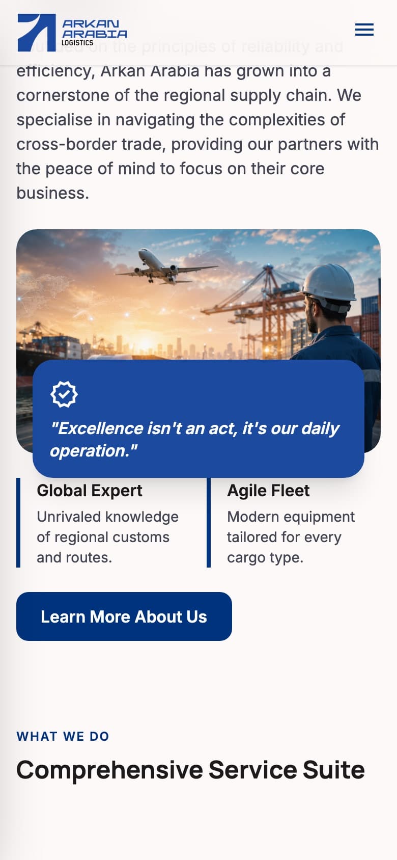 Arkan Arabia Logistics mobile screen 2