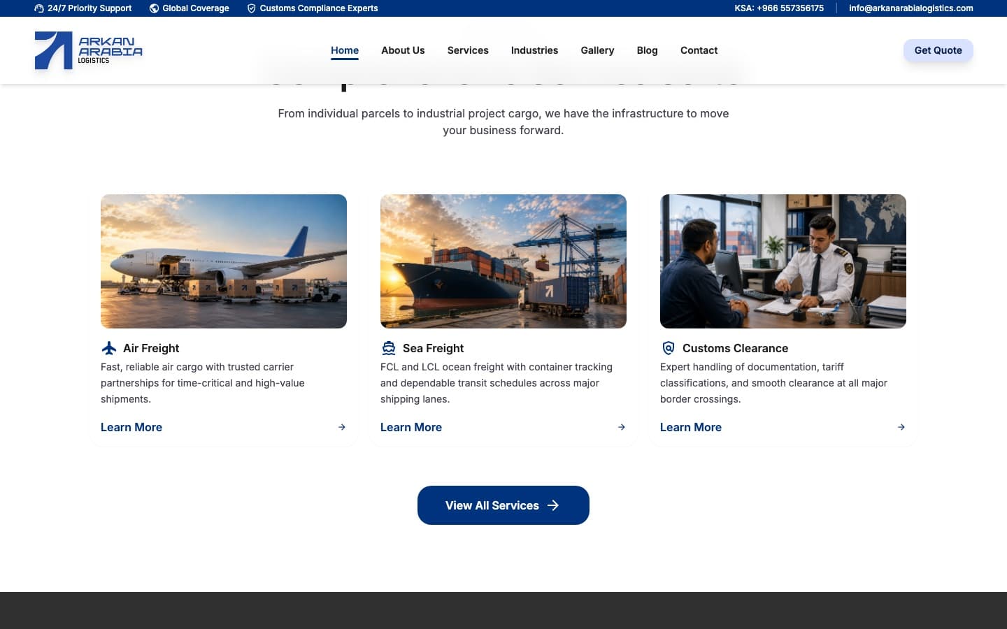 Arkan Arabia Logistics — Air freight, sea freight and customs clearance