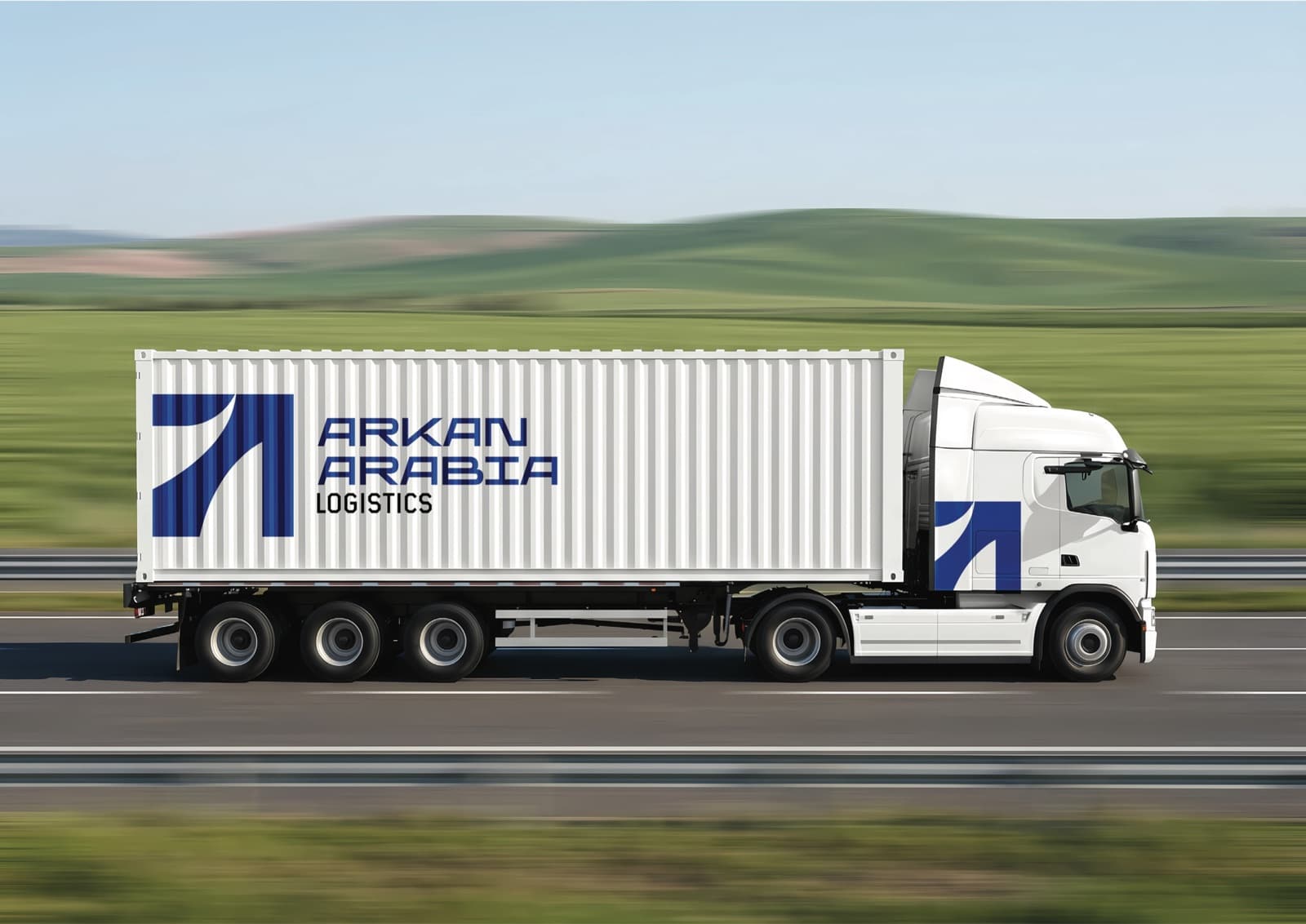 Arkan Arabia branded container truck